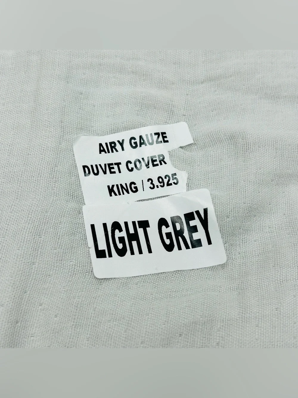 QUINCE Organic Airy Gauze Duvet Cover King/Cal King Light Grey 9047